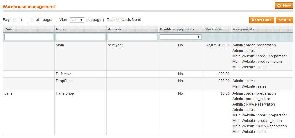 entrepot magento wms