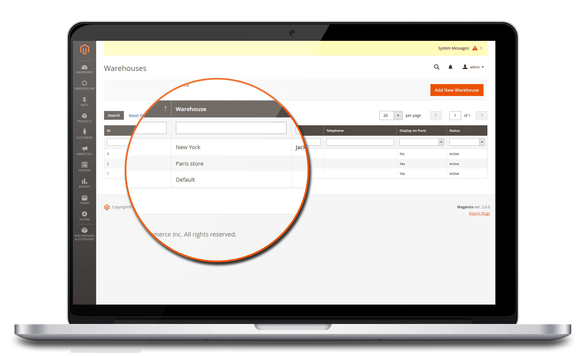 ERP magento 2 dépot